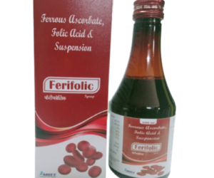 FERIFOLIC 200 mL syrup bottle with Ferrous Fumarate, Folic Acid, and Zinc for iron, folic acid, and immune support.